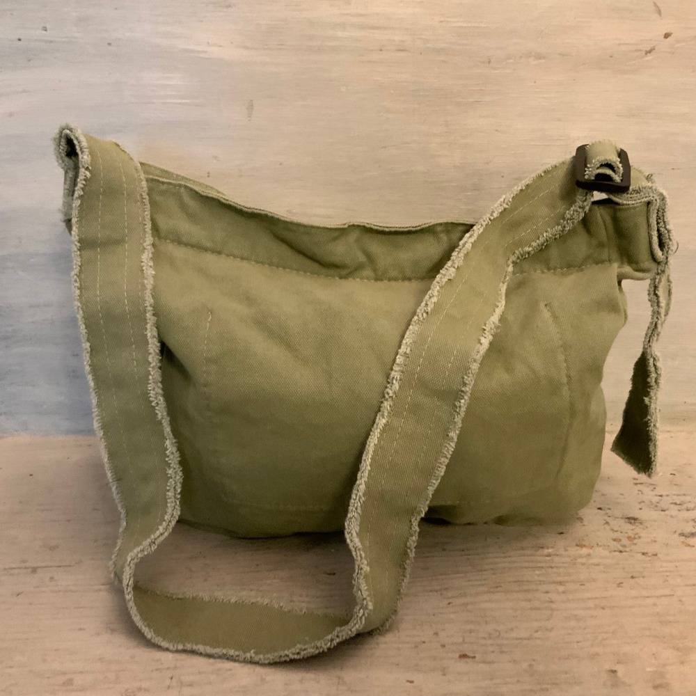 XINMILAI Khaki Green Canvas Shoulder Crossbody Hobo Messenger Bag Purse GC